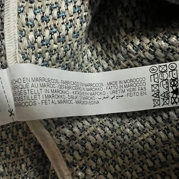 Zara Textured Double Breasted Peaked Lapel Tweed Blazer Jacket Size Medium - Picture 8 of 10